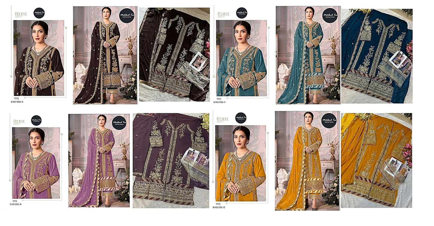1202 Mehboob Tex Georgette Pakistani Salwar Suits