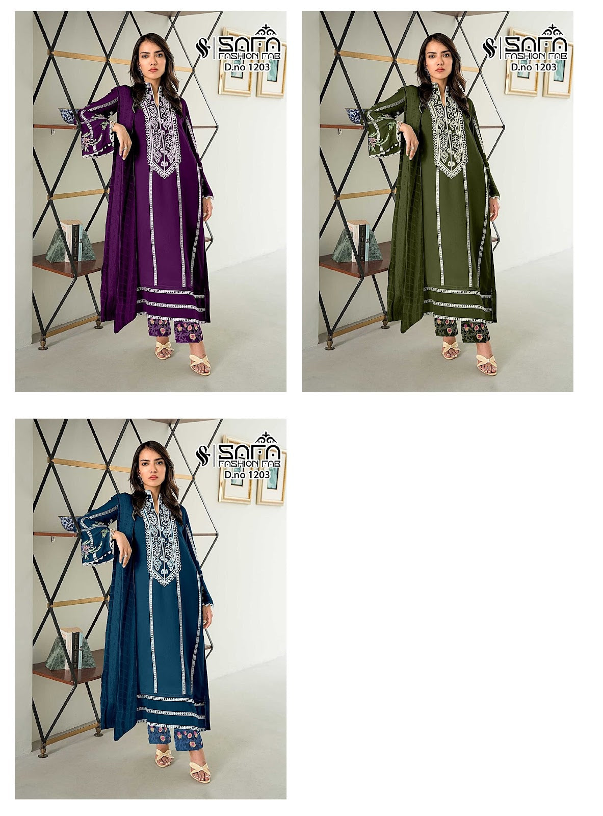 1203 Safa Fashion Fab Organza Pakistani Readymade Suits