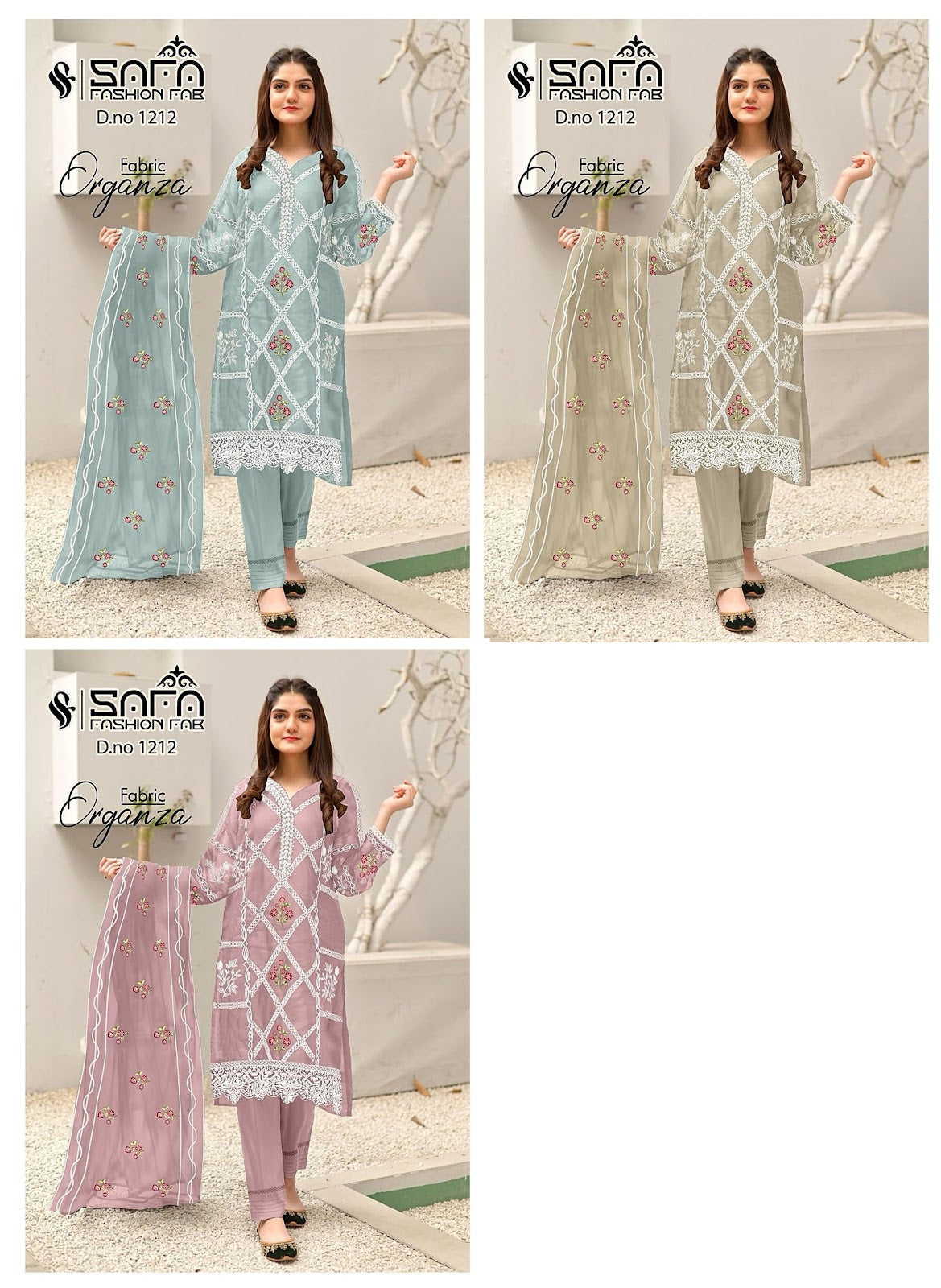 1212 Safa Fashion Fab Organza Pakistani Readymade Suits