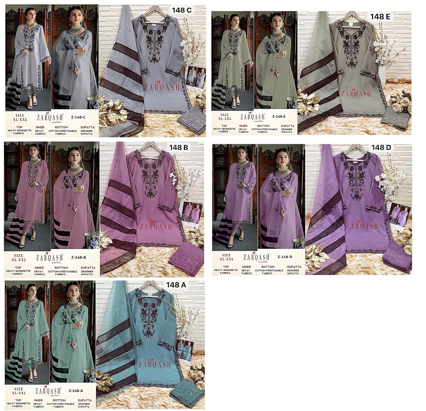 148 Zarqash Georgette Pakistani Readymade Suits