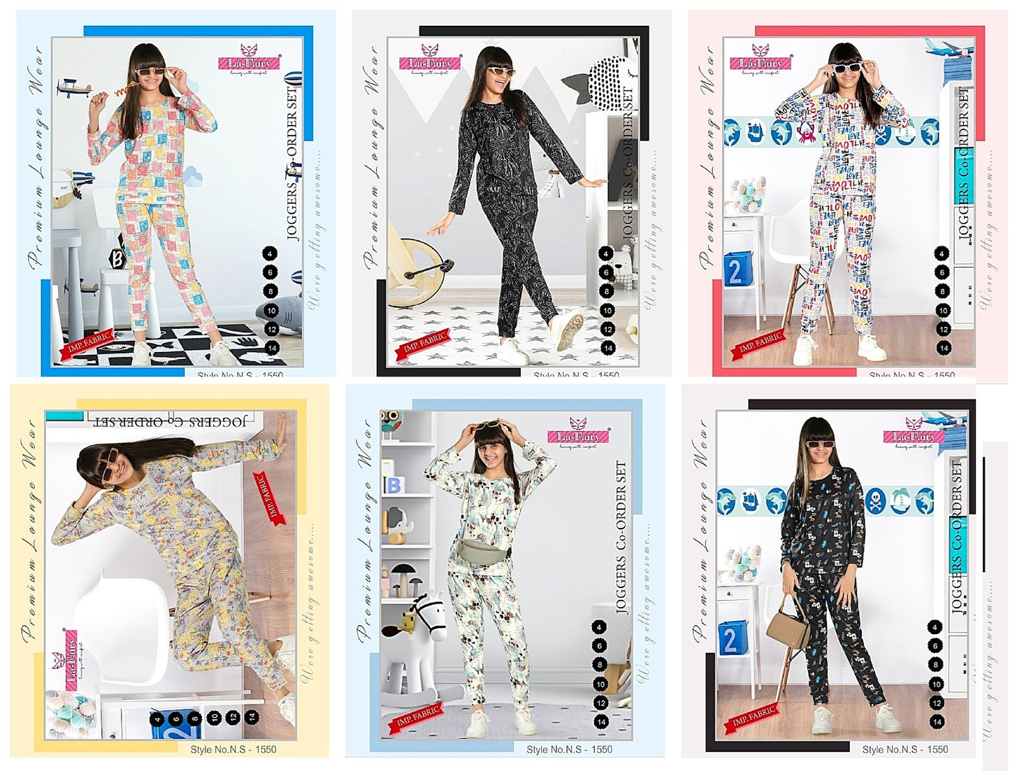 1550 La Fairy Imported Girls Co Ord Set