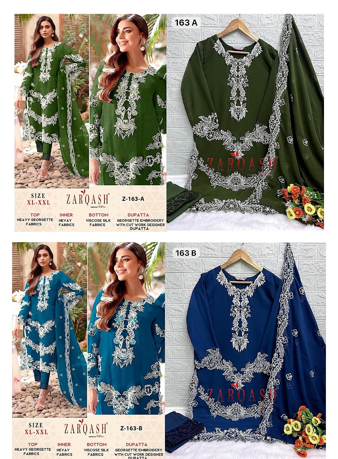163-Ab Zarqash Georgette Pakistani Readymade Suits