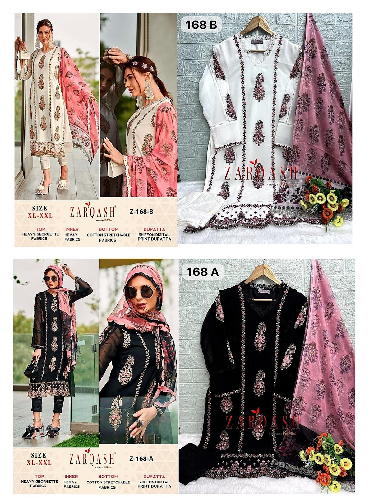 168-Ab Zarqash Georgette Pakistani Readymade Suits