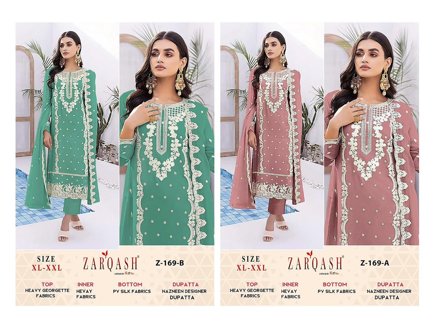 169 Zarqash Georgette Pakistani Readymade Suits
