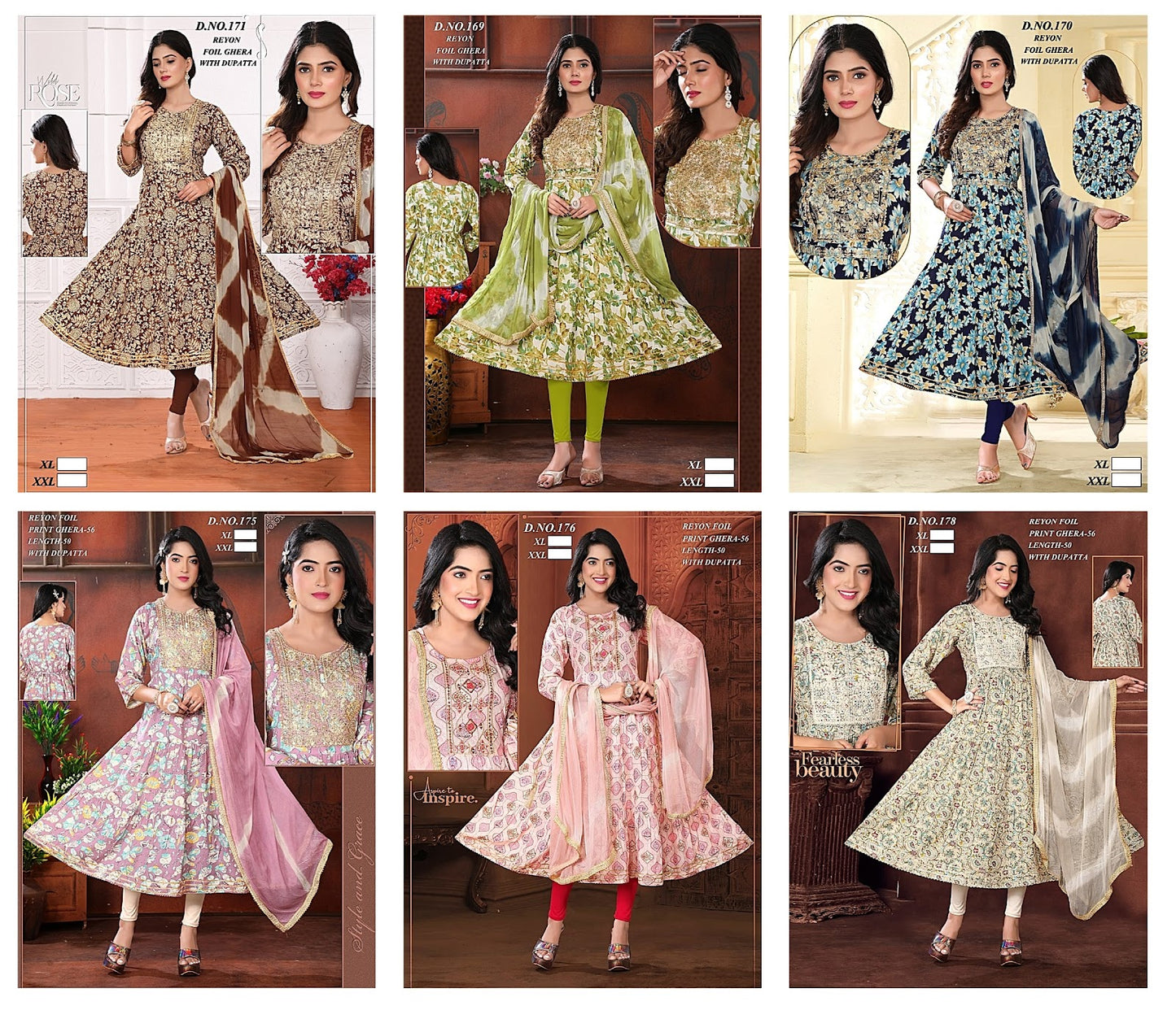 172010124 Mahakal Rayon Kurti Dupatta Set