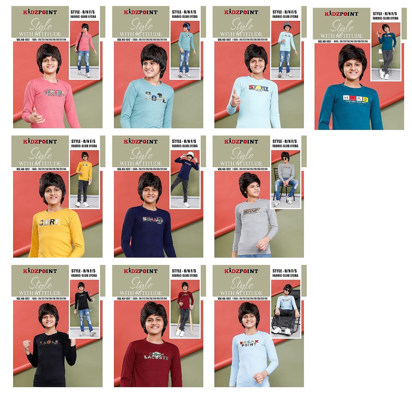 1917 Kidzpoint Slub Lycra Boys Tshirt