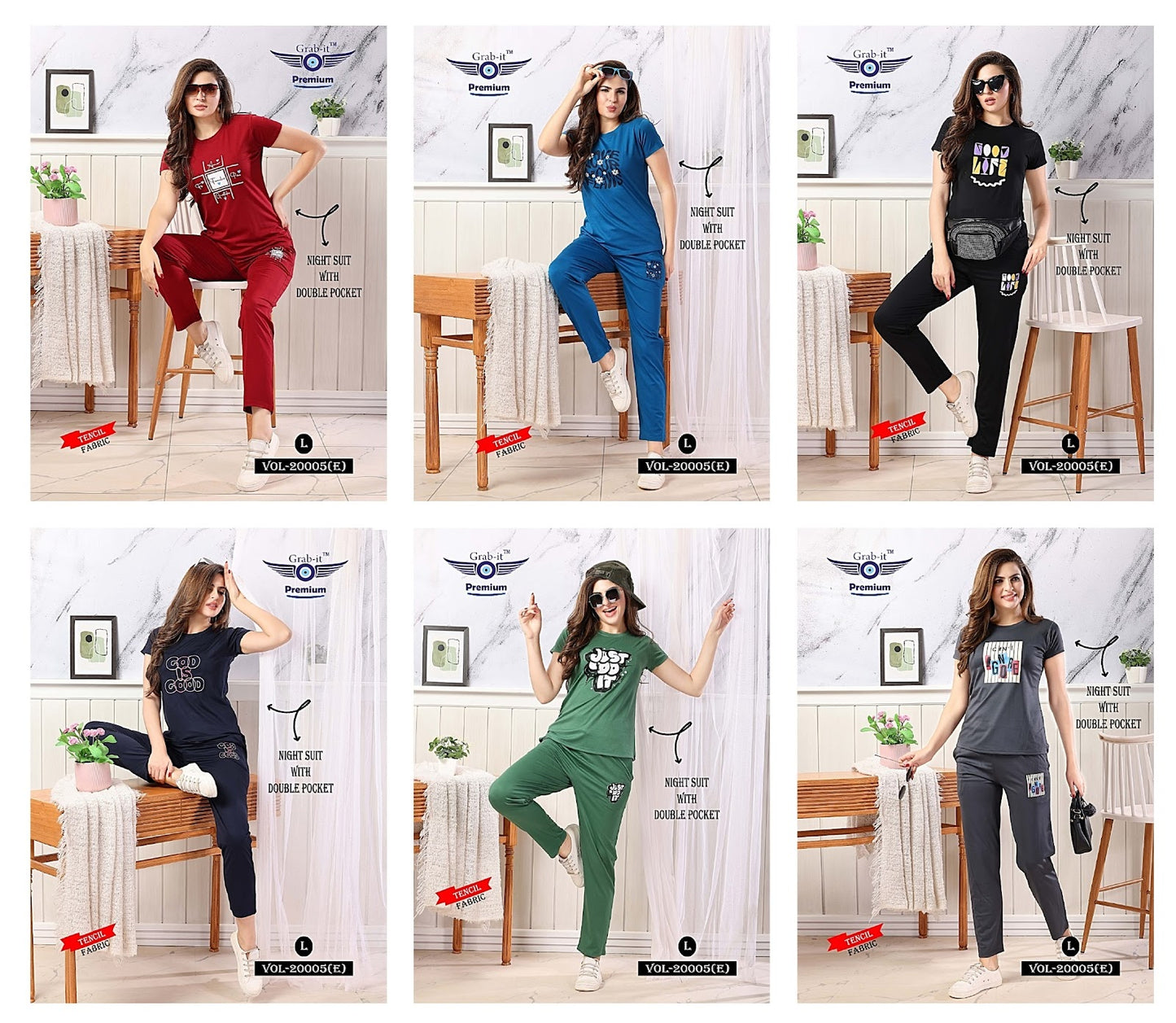 20005-E Grab It Tencil Pyjama Night Suits