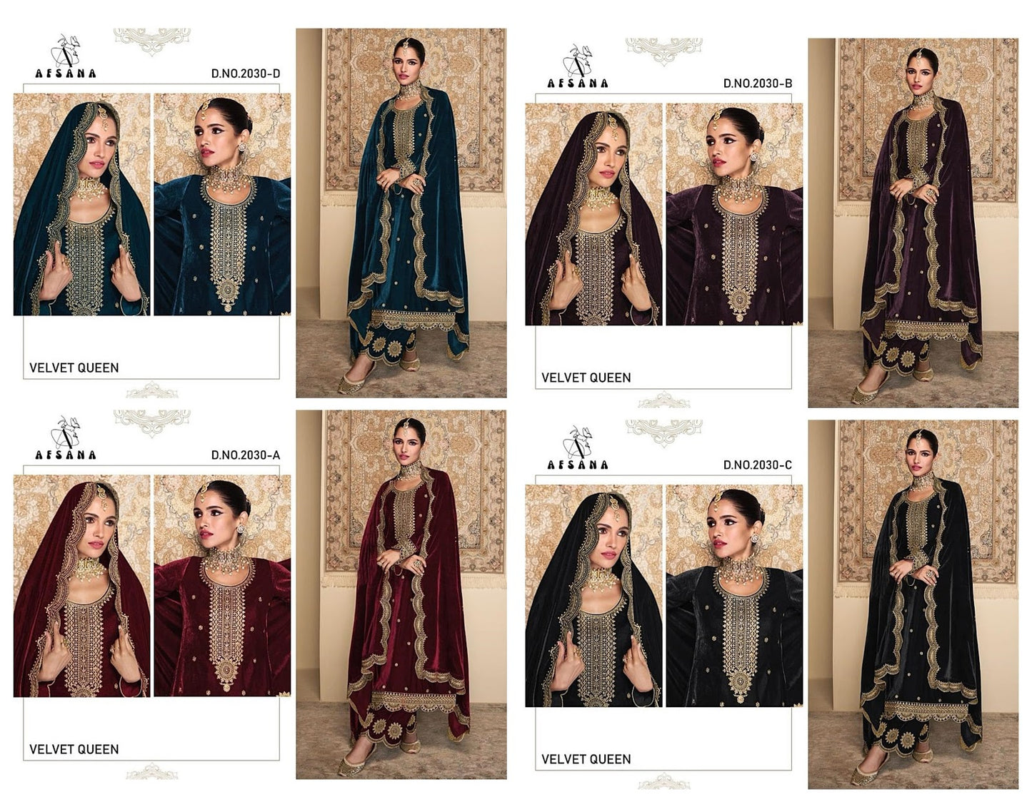 2030 Afsana Readymade Velvet Suits