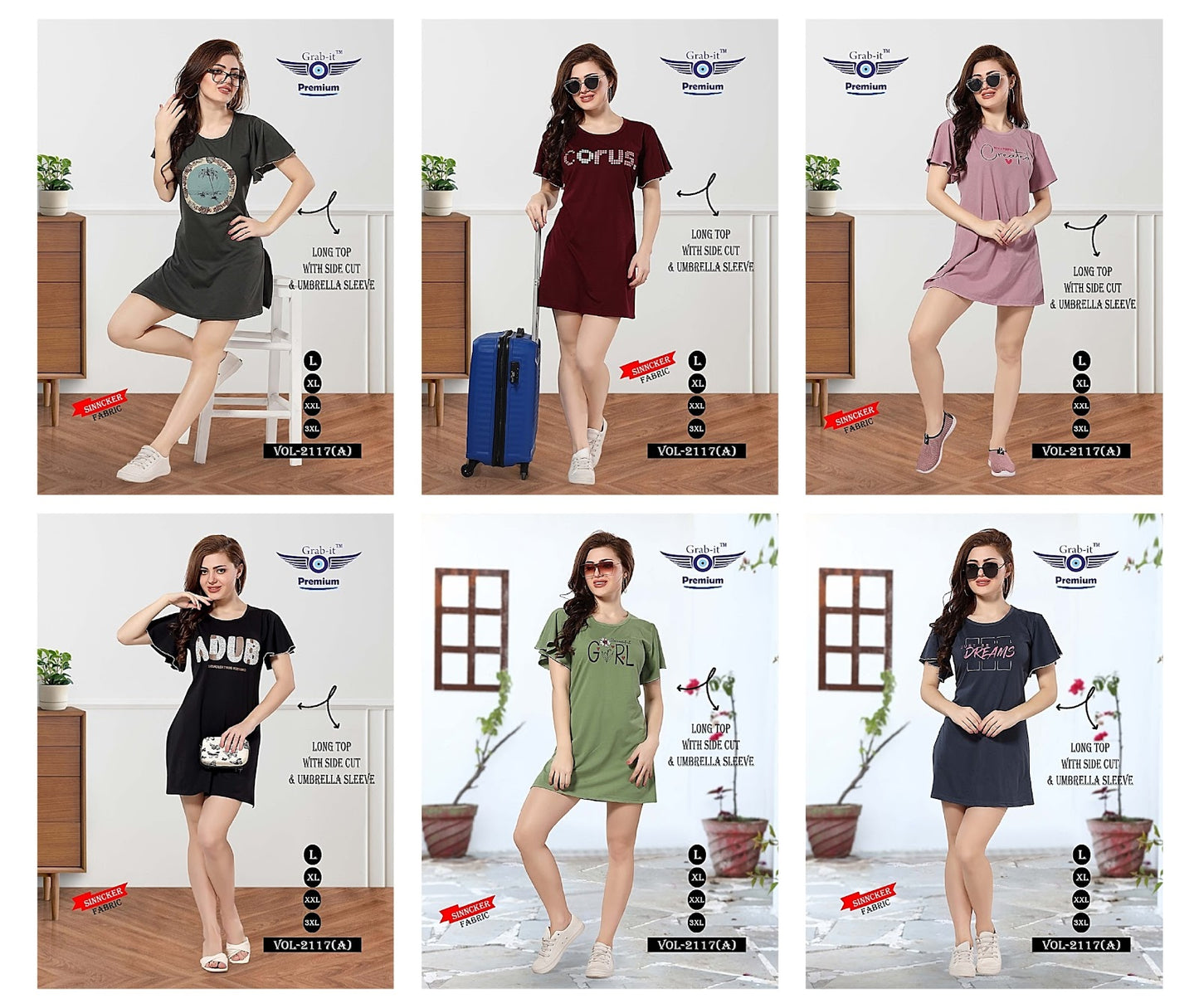 2117-A Grab It Sinker Designer Long Top