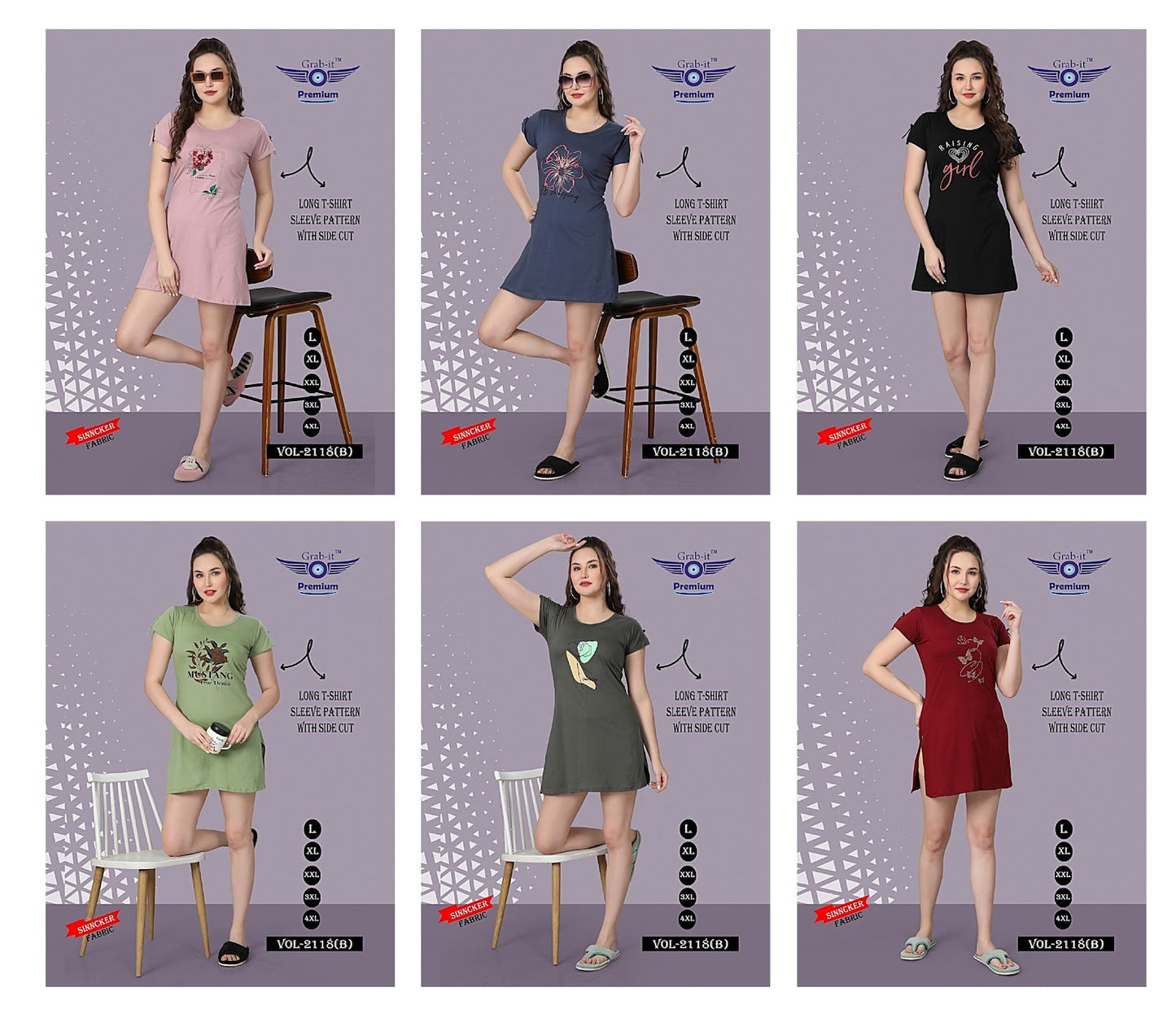 2118-B Grab It Sinker Women Long Tshirt