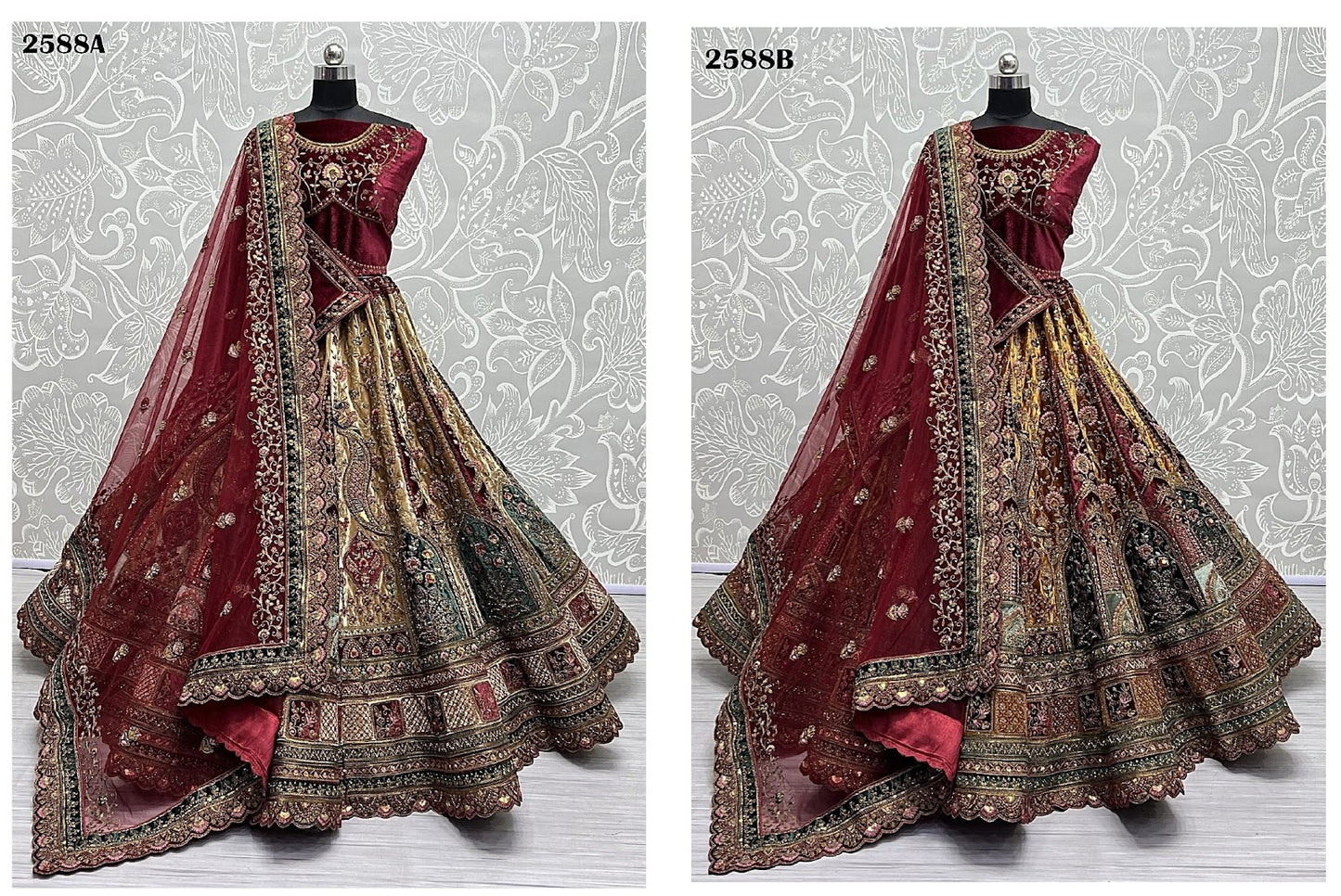 2588 Anjani Art Velvet Bridal Lehenga Choli