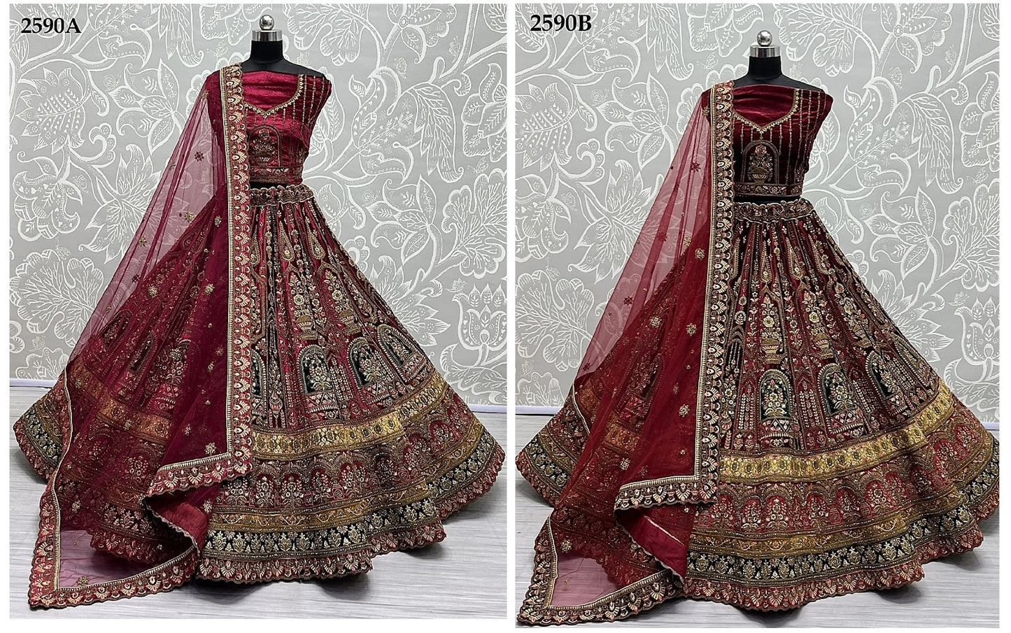 2590 Anjani Art Velvet Bridal Lehenga Choli
