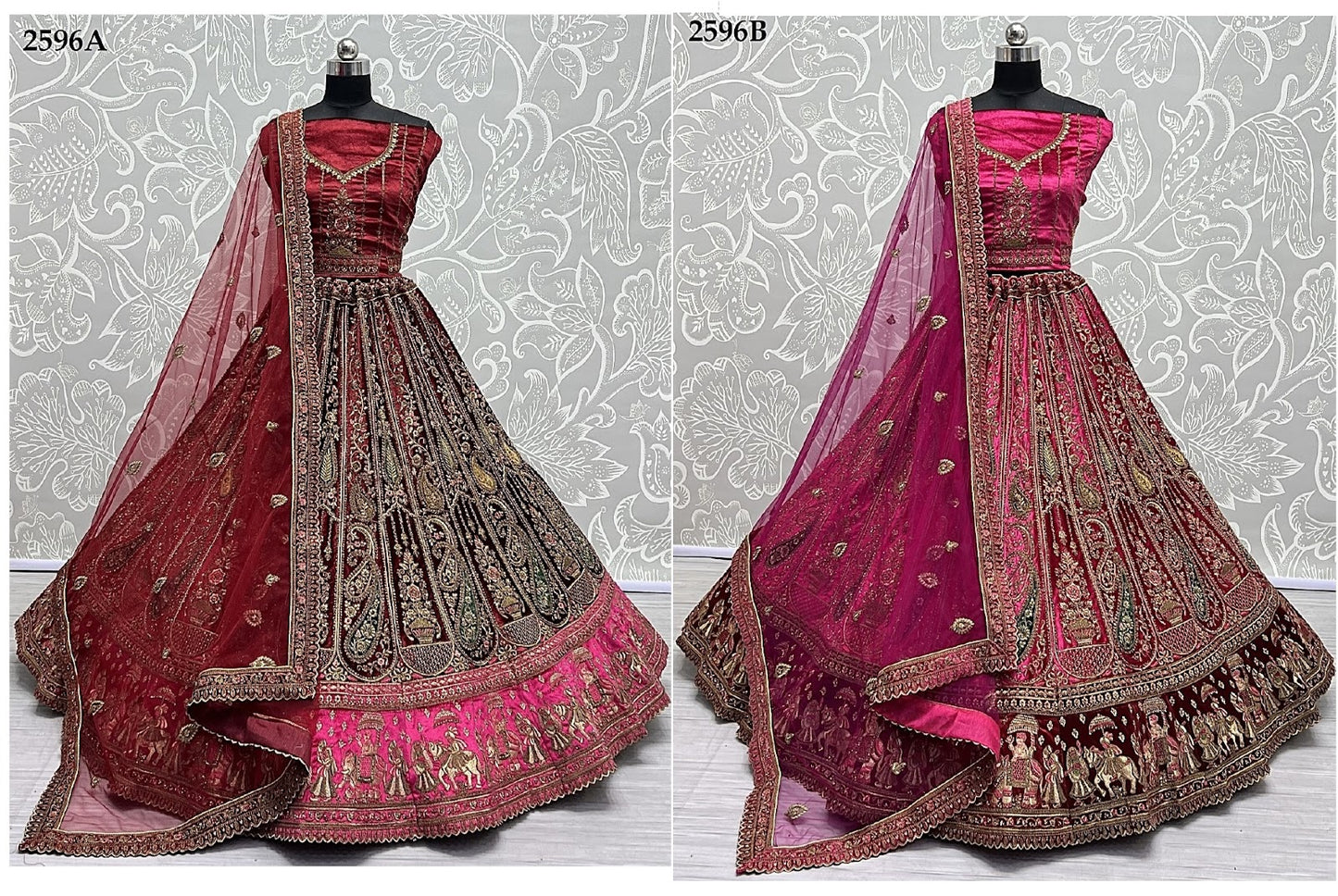 2596 Anjani Art Velvet Bridal Lehenga Choli