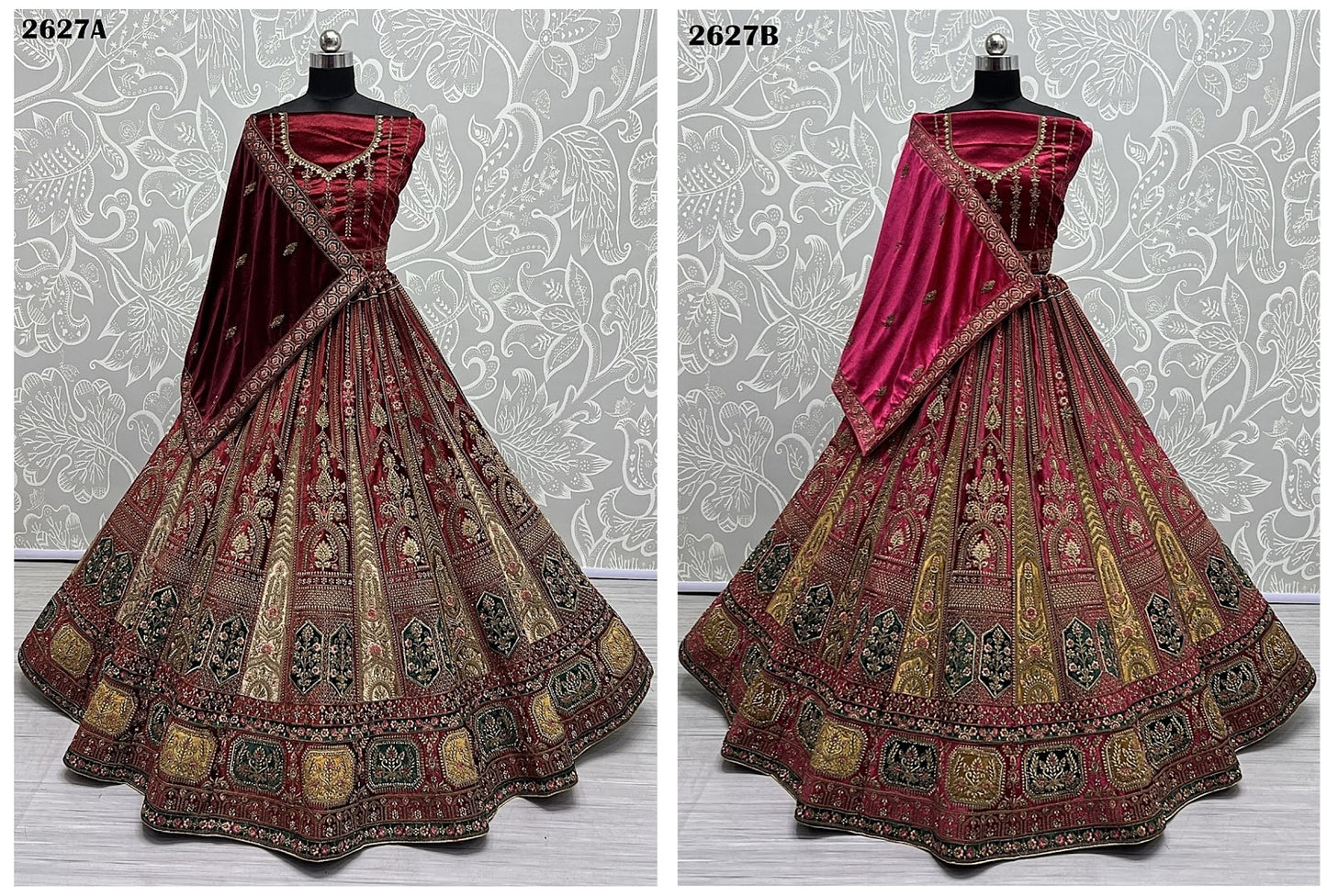 2627 Anjani Art Velvet Bridal Lehenga Choli