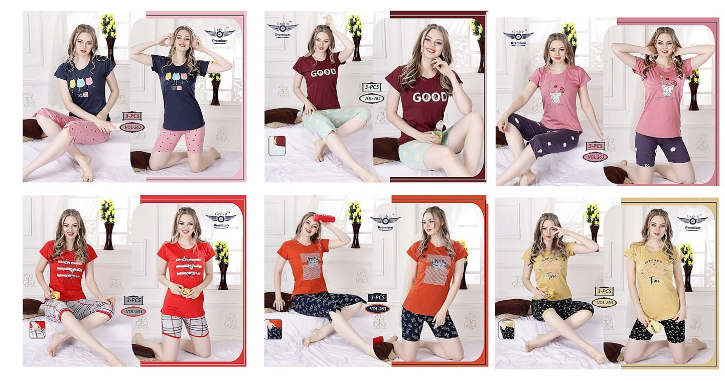 263 Grab It Sinker Shorts Capri Night Suits