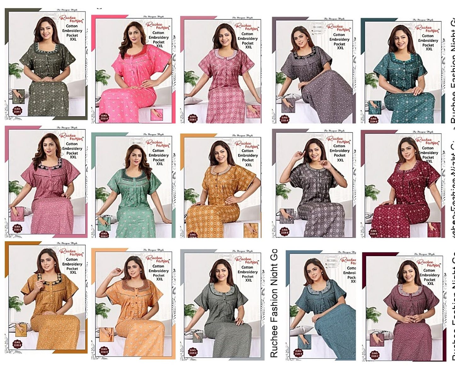 2Xl-1903 Ruchee Fashion Cotton Night Gowns