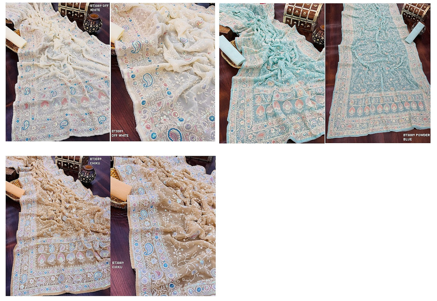 3089 Bt Georgette Sarees