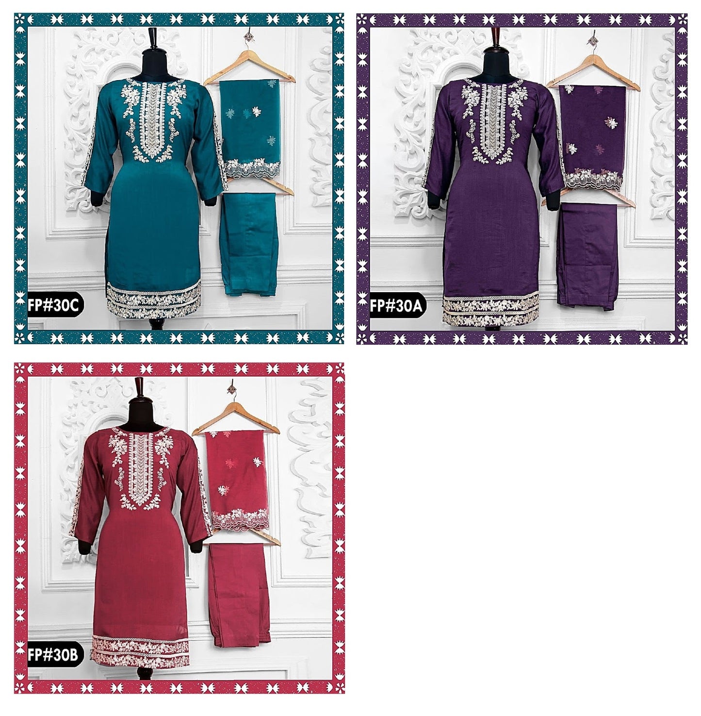 30 Farwah Silk Pakistani Readymade Suits