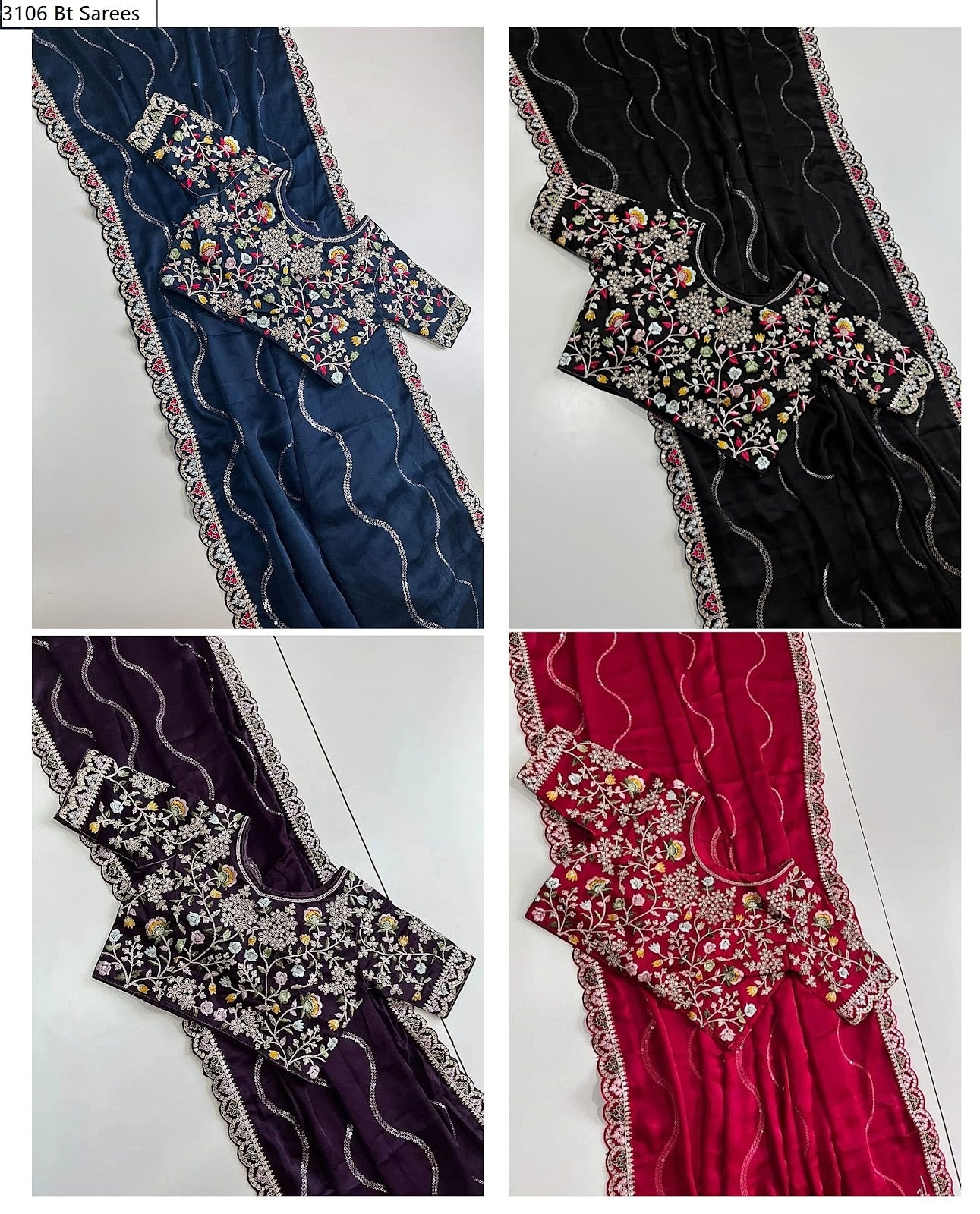 3106 Bt Silk Chiffon Sarees