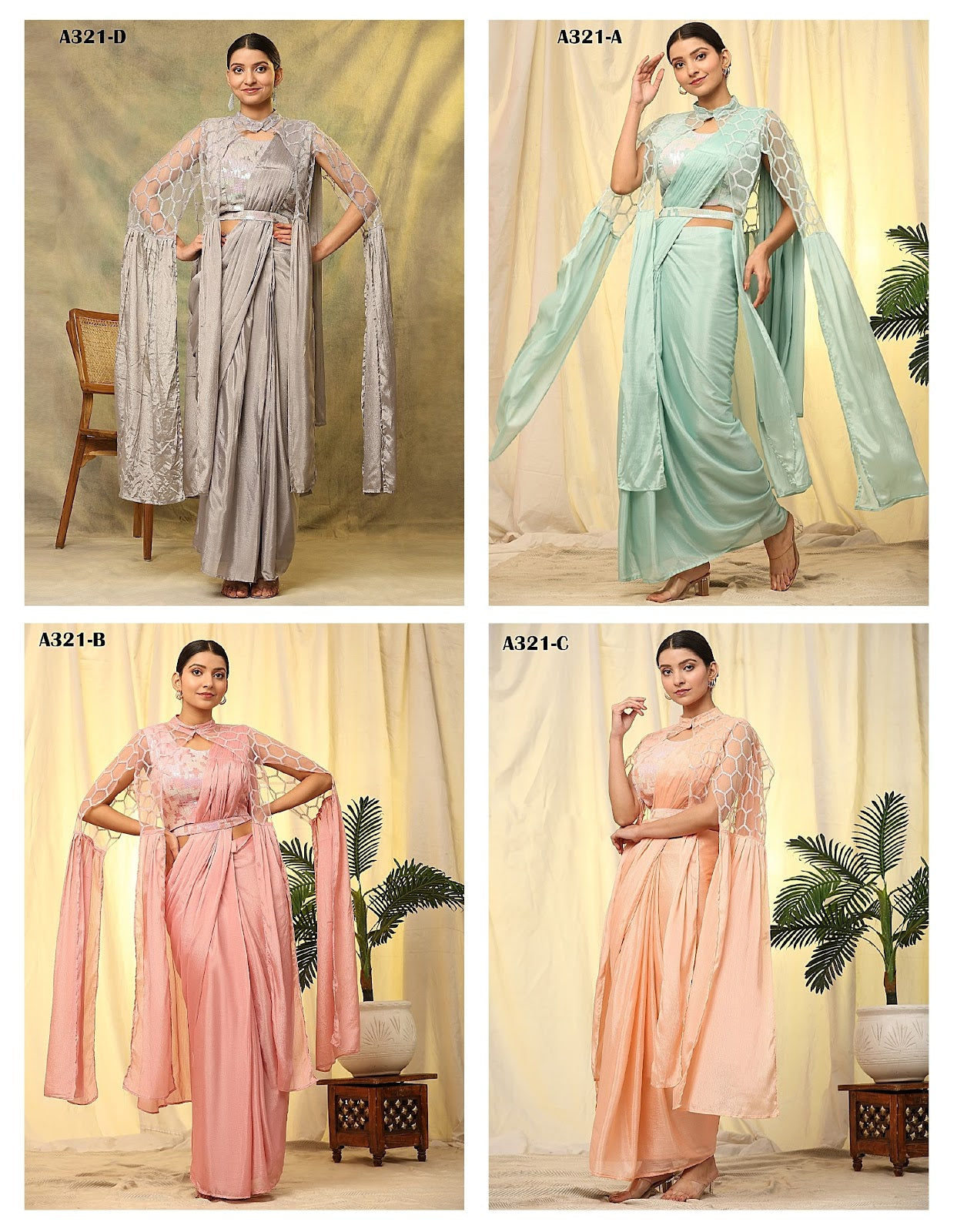 321 Amoha Chinon Ready To Wear Saree