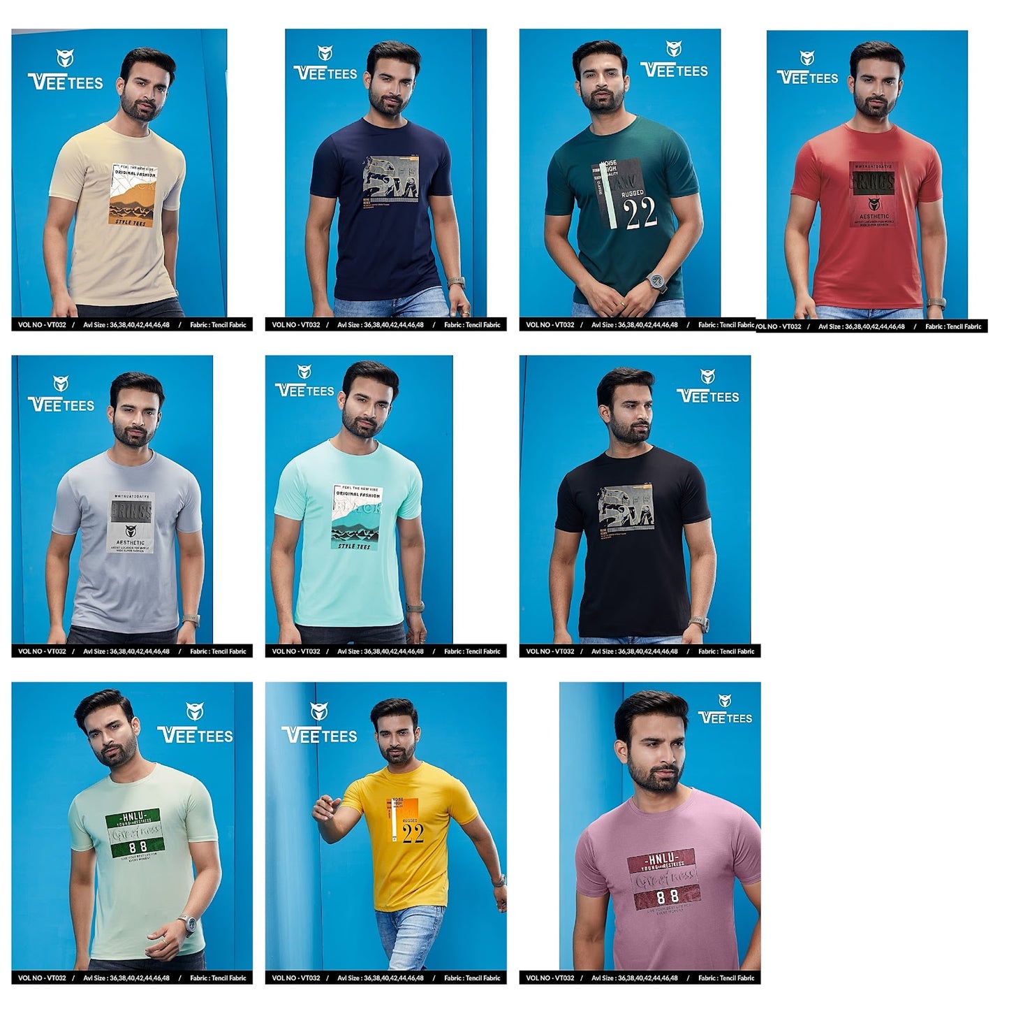 32 Vee Tees Lycra Mens Tshirts