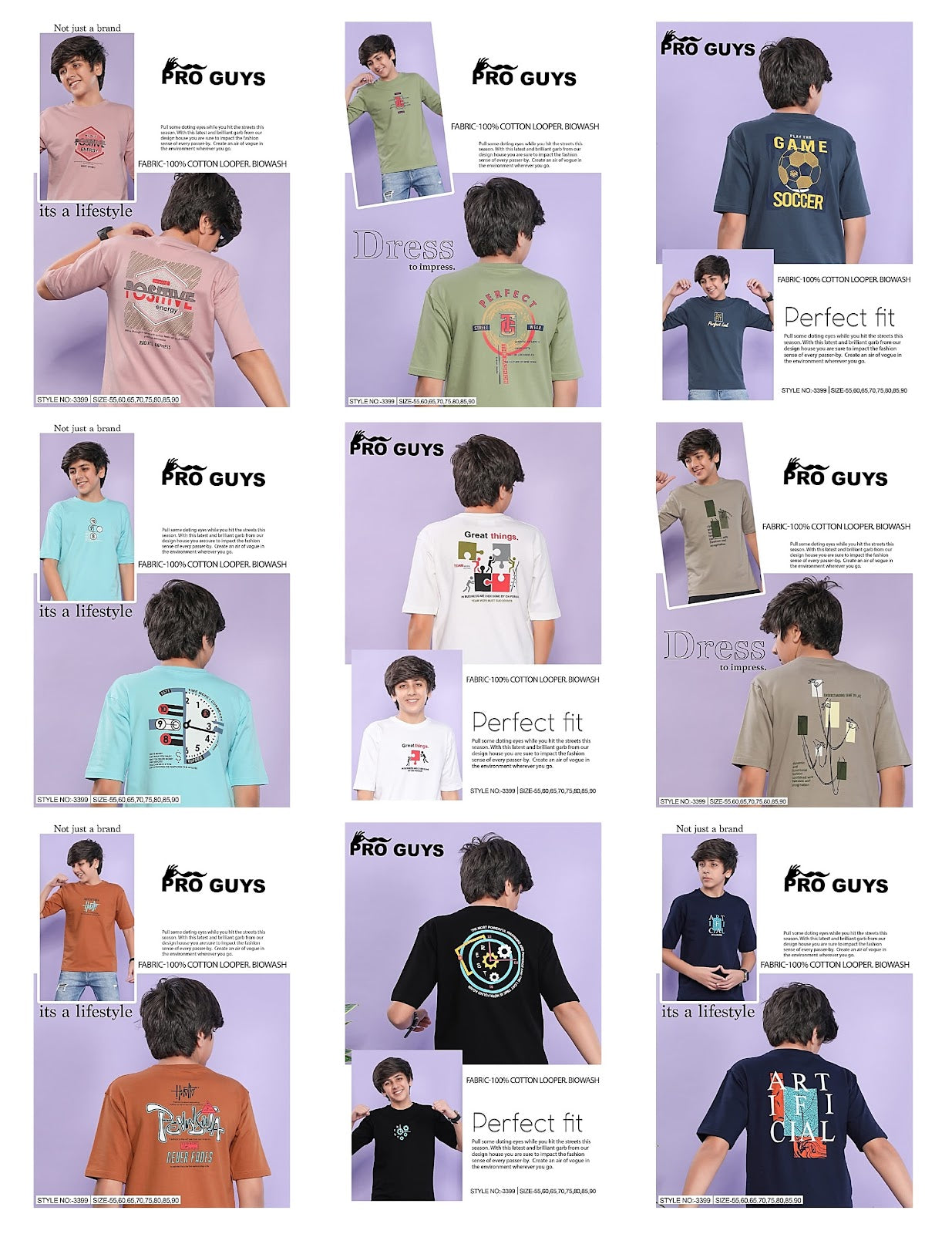 3399 Pro Guys Cotton Biowashed Boys Tshirt