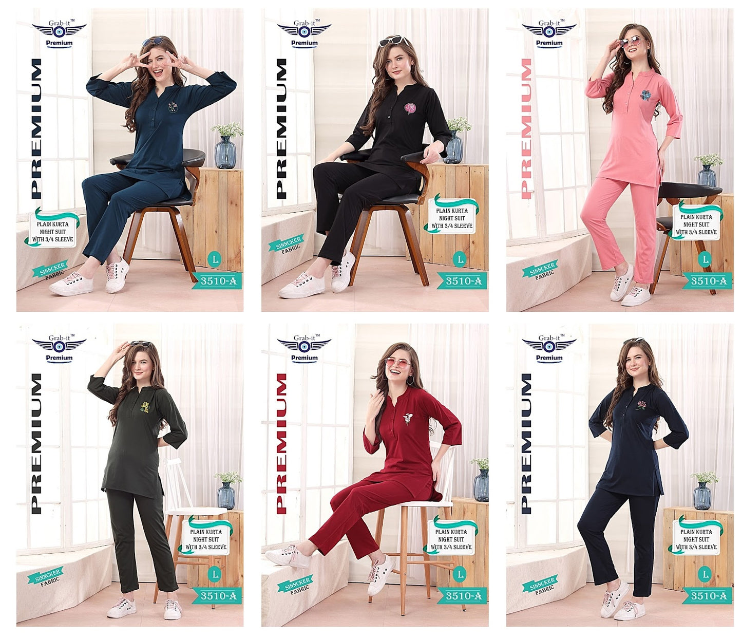 3510 A Grab It Sinker Kurta Night Suits