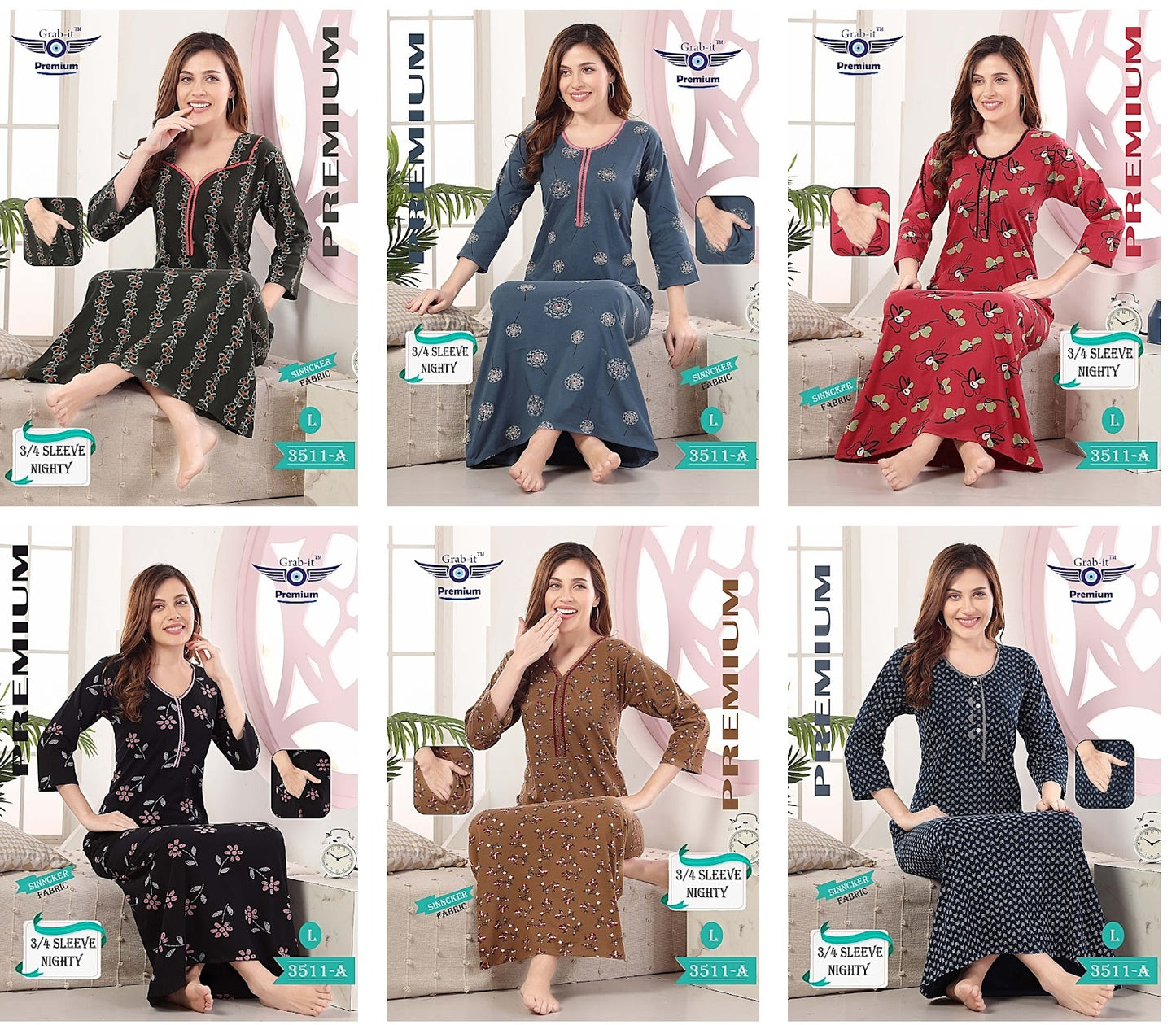 3511-Print Grab It Sinker Night Gowns