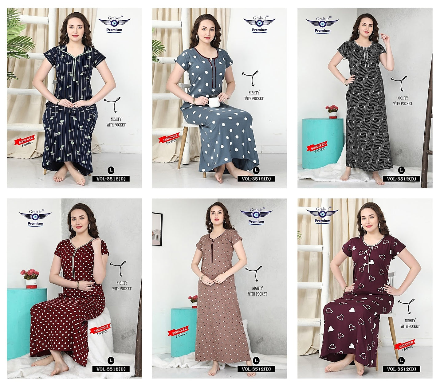 3512 D Grab It Sinker Night Gowns