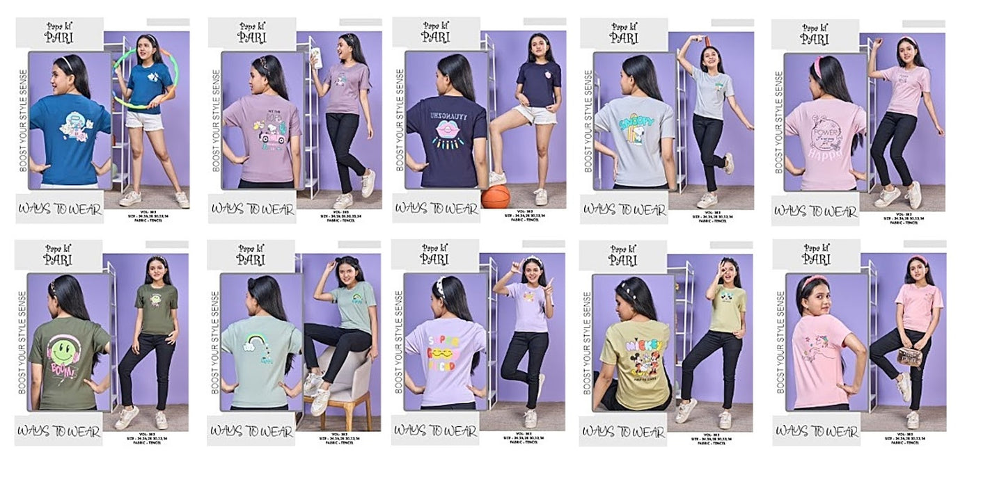 382 Papa Ki Pari Tencil Lycra Girls Tshirt