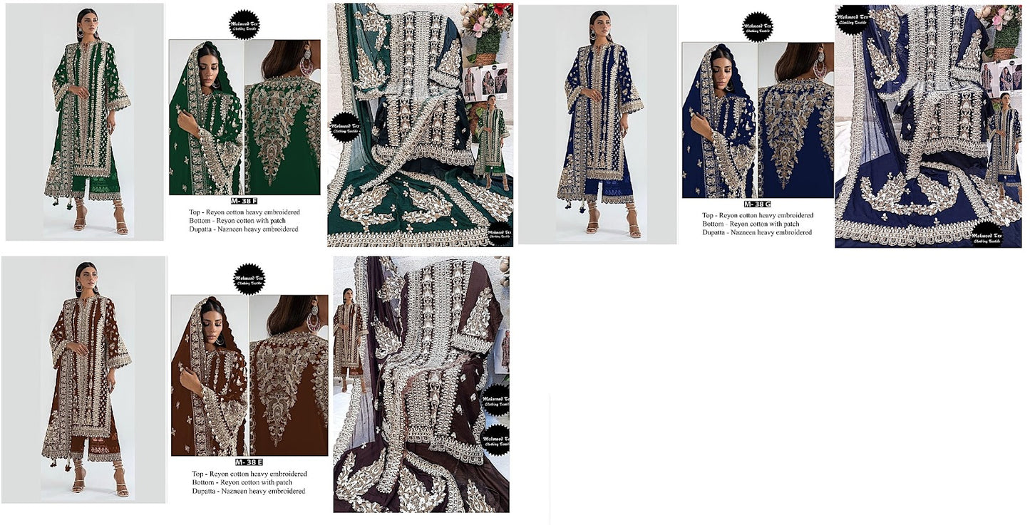 38 Mehmood Tex Rayon Cotton Pakistani Salwar Suits