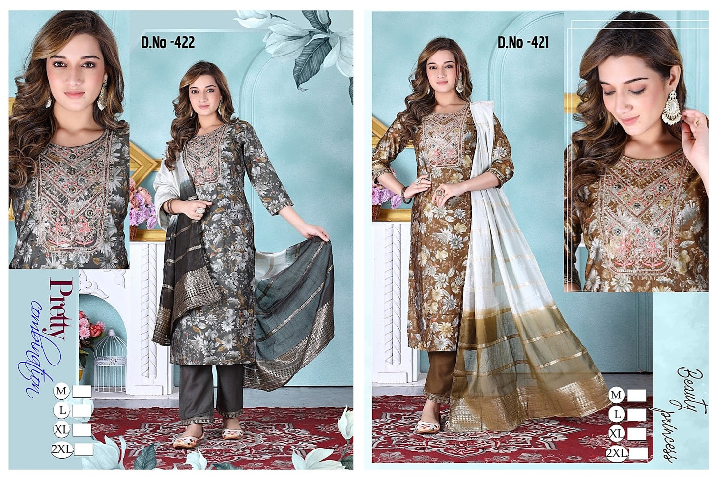 421-422 Ladli Modal Readymade Pant Style Suits