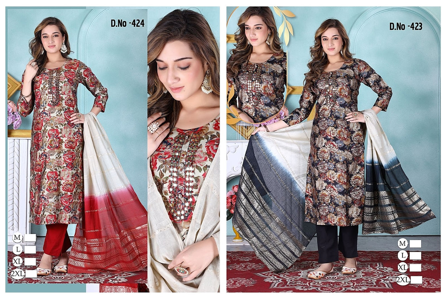 424-423 Ladli Modal Readymade Pant Style Suits