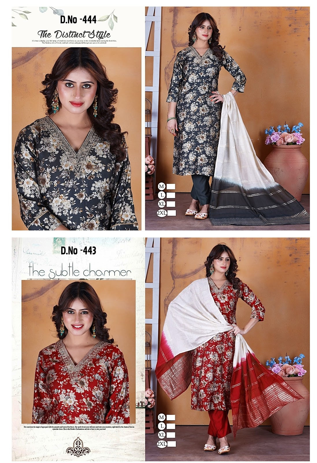 443-444 Ladli Modal Readymade Pant Style Suits
