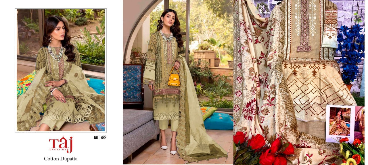 481-482 Taj Creations Cotton Pakistani Salwar Suits