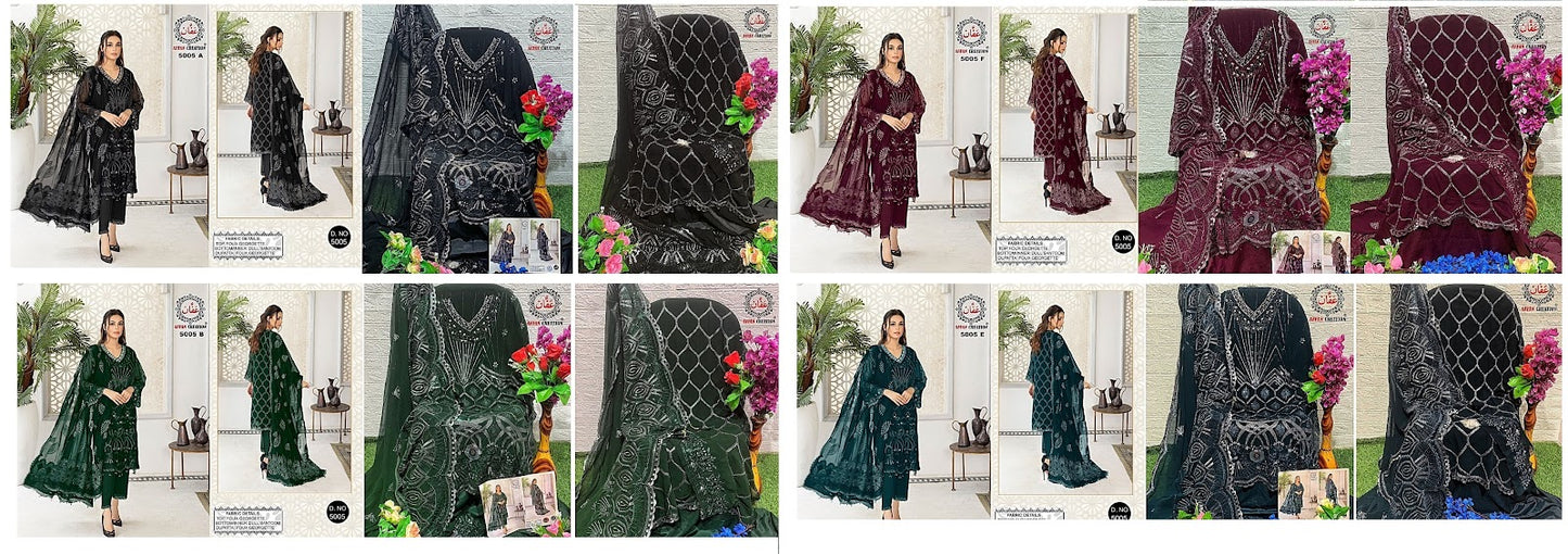 5005 Affan Creation Georgette Pakistani Salwar Suits