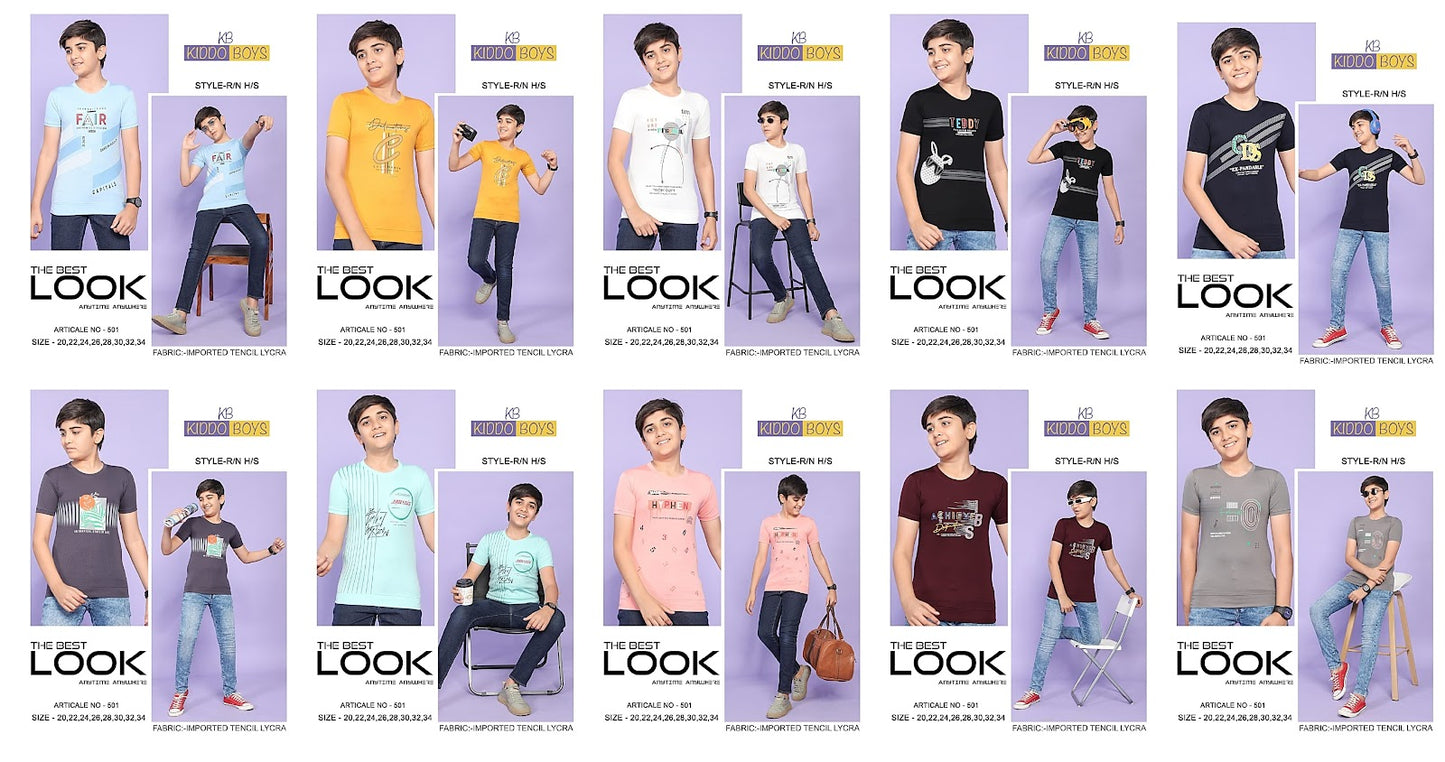 501 Kiddo Lycra Tencil Boys Tshirt