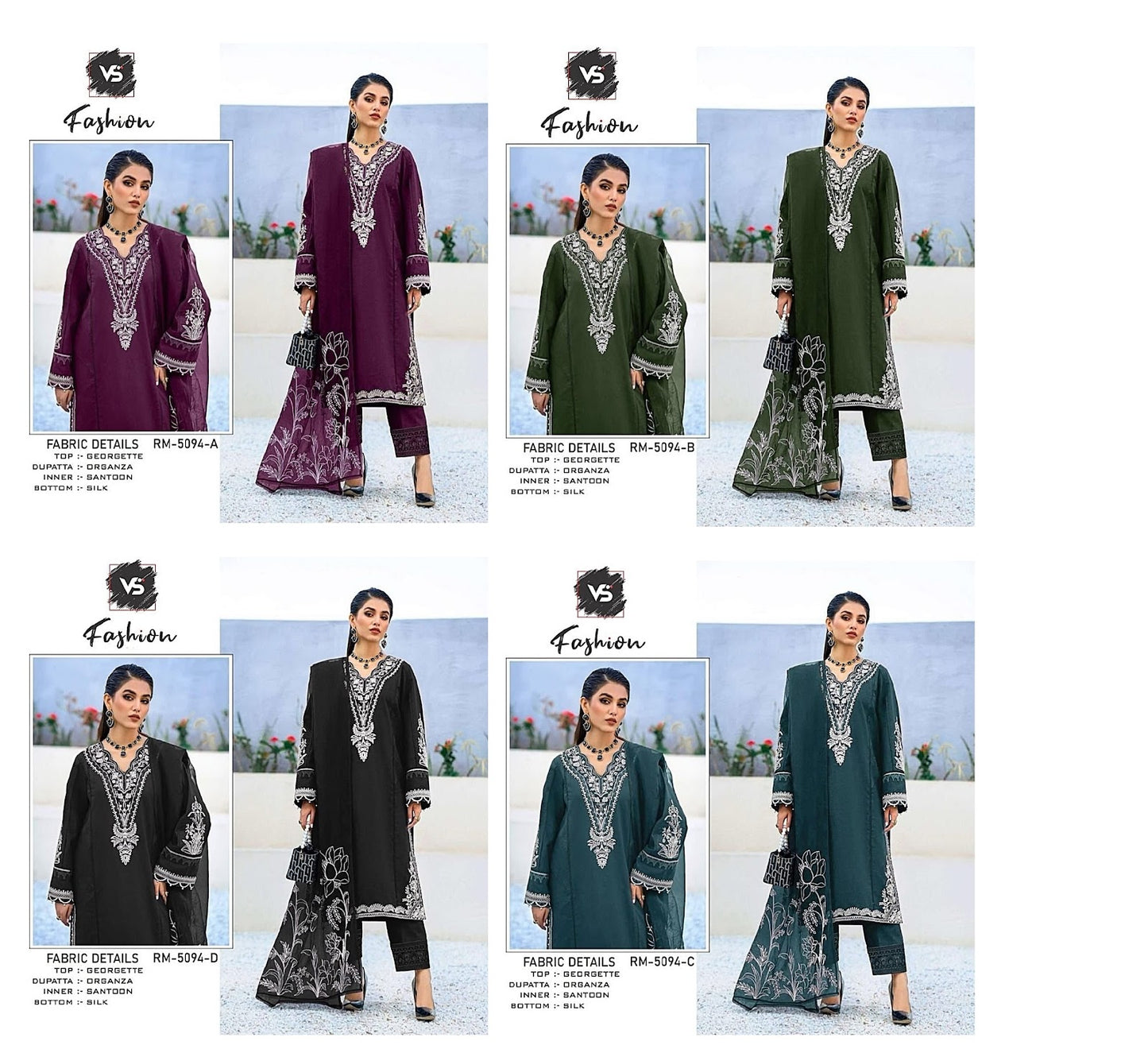 5094 Vs Fashion Georgette Pakistani Readymade Suits