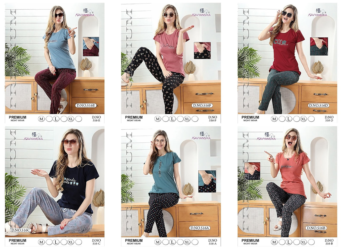 516 Kavyansika Hosiery Cotton Pyjama Night Suits