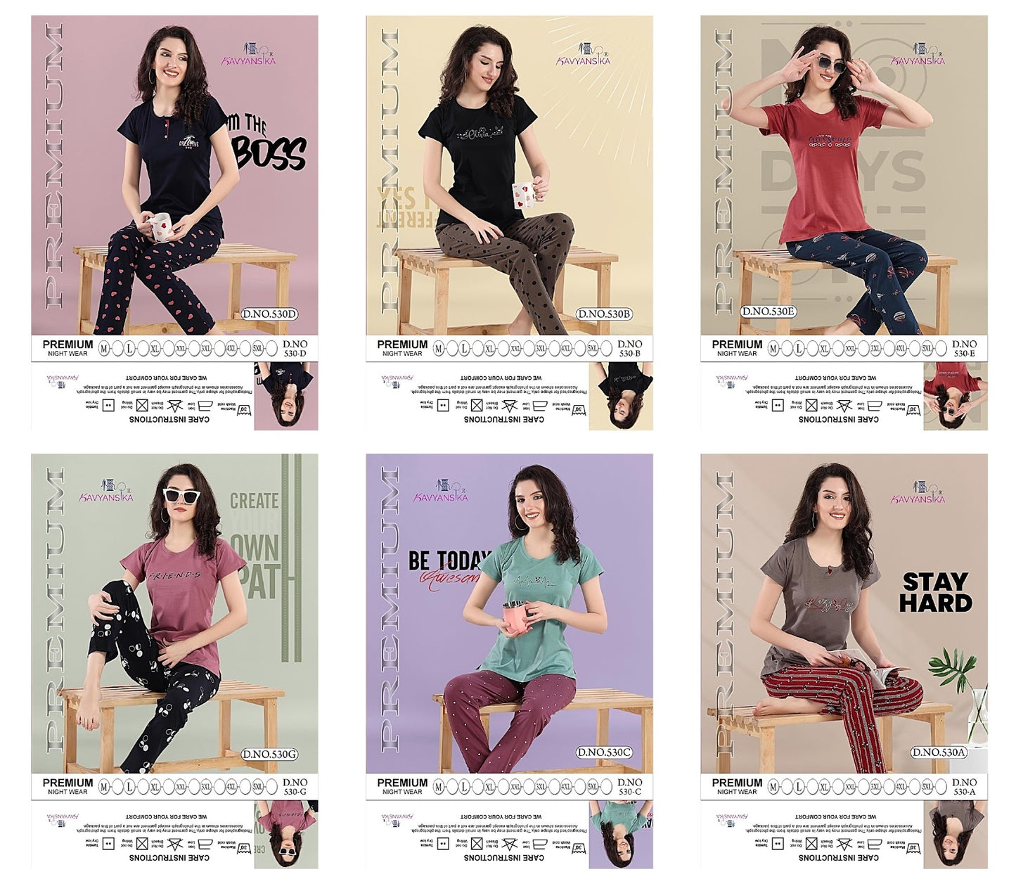 530 Kavyansika Hosiery Cotton Pyjama Night Suits