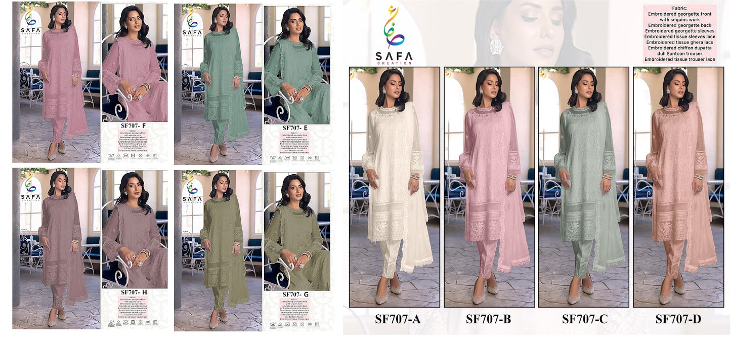 707-Colour Safa Creation Georgette Pakistani Salwar Suits