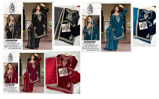 70 Al Qasr Readymade Velvet Suits