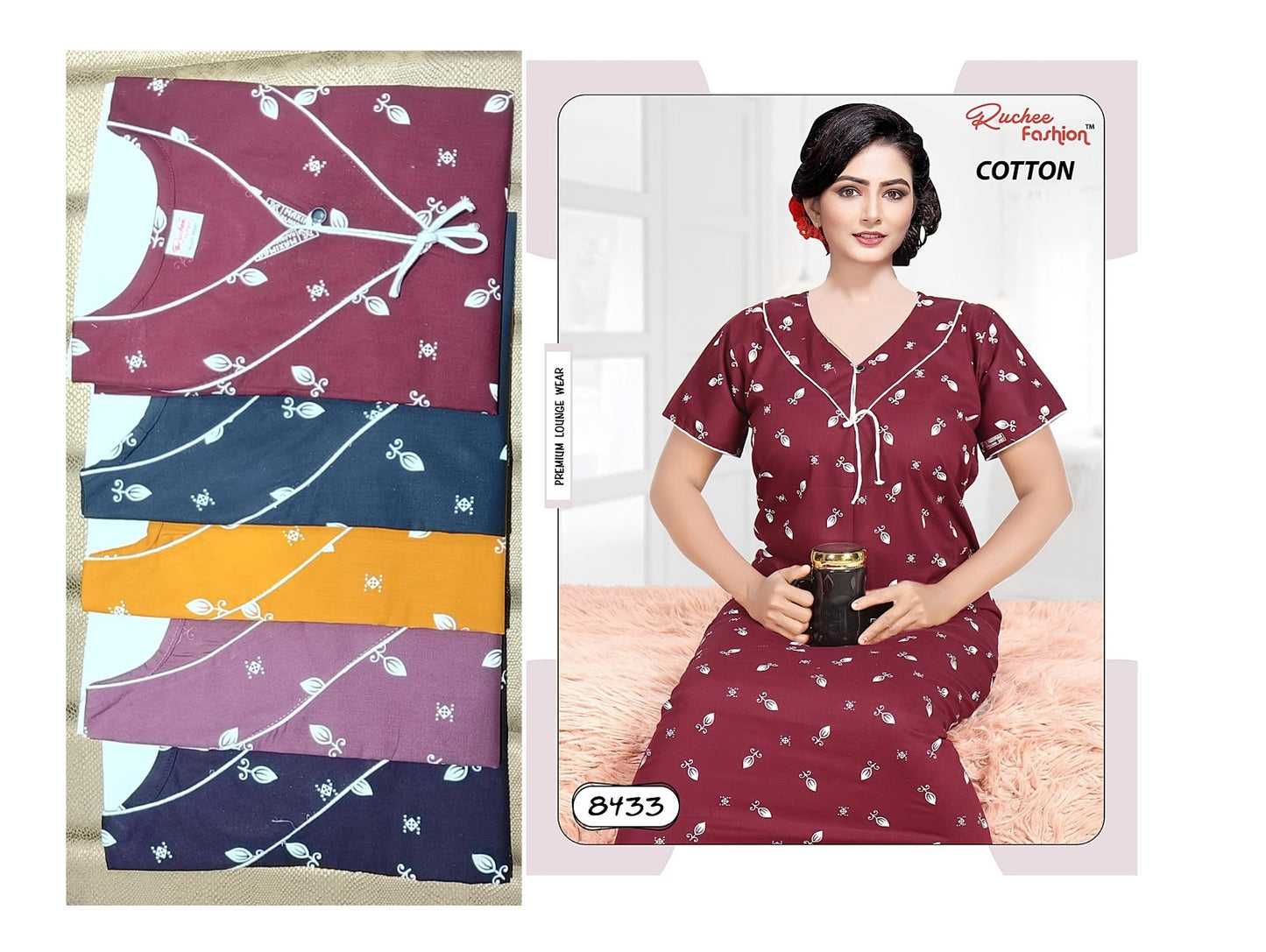 8433 Ruchee Fashion Cotton Night Gowns