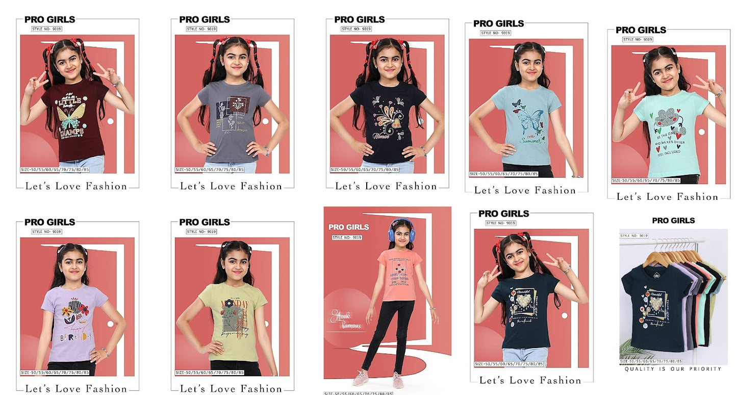 9019 Pro Girls Cotton Girls Tshirt