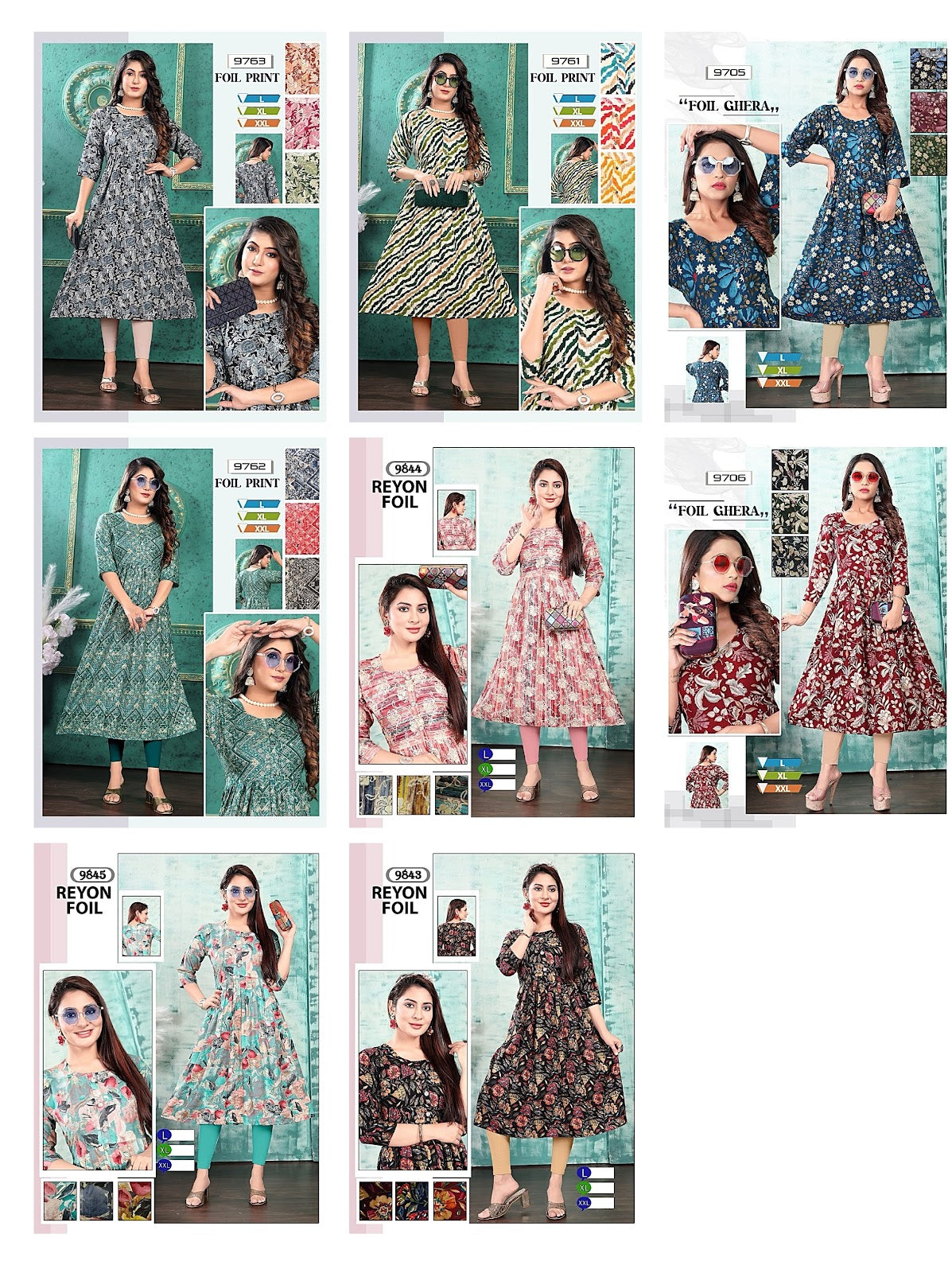9763-9843 Mmc Anarkali Kurtis
