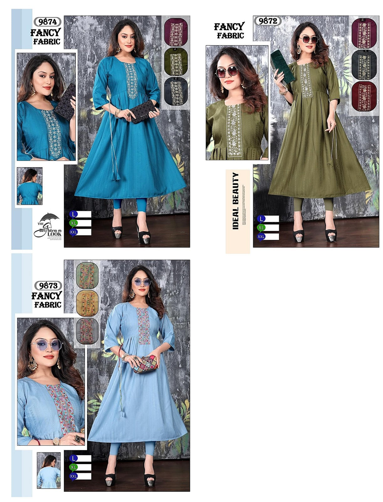9872-9874 Mmc Anarkali Kurtis