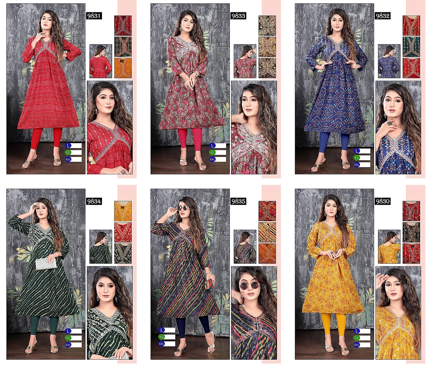Aaliya Cut-0301 Mmc Rayon Foil Anarkali Kurtis