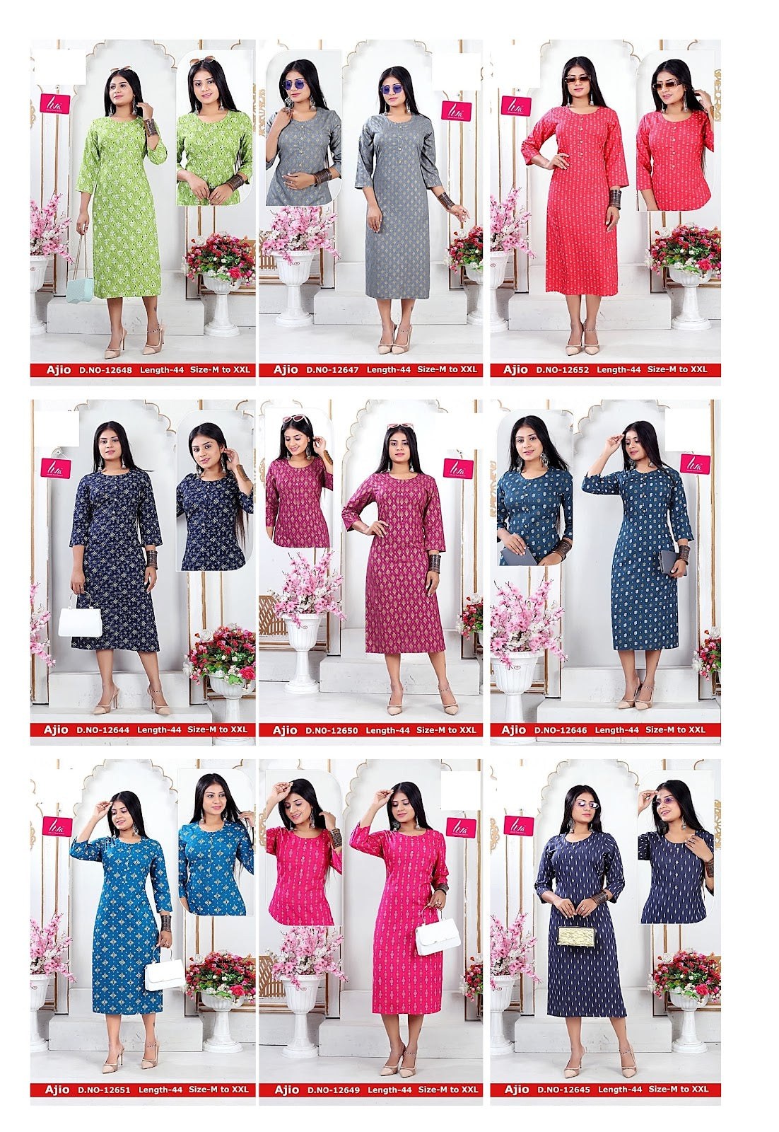 Ajio Zoya Rayon Straight Cut Kurtis