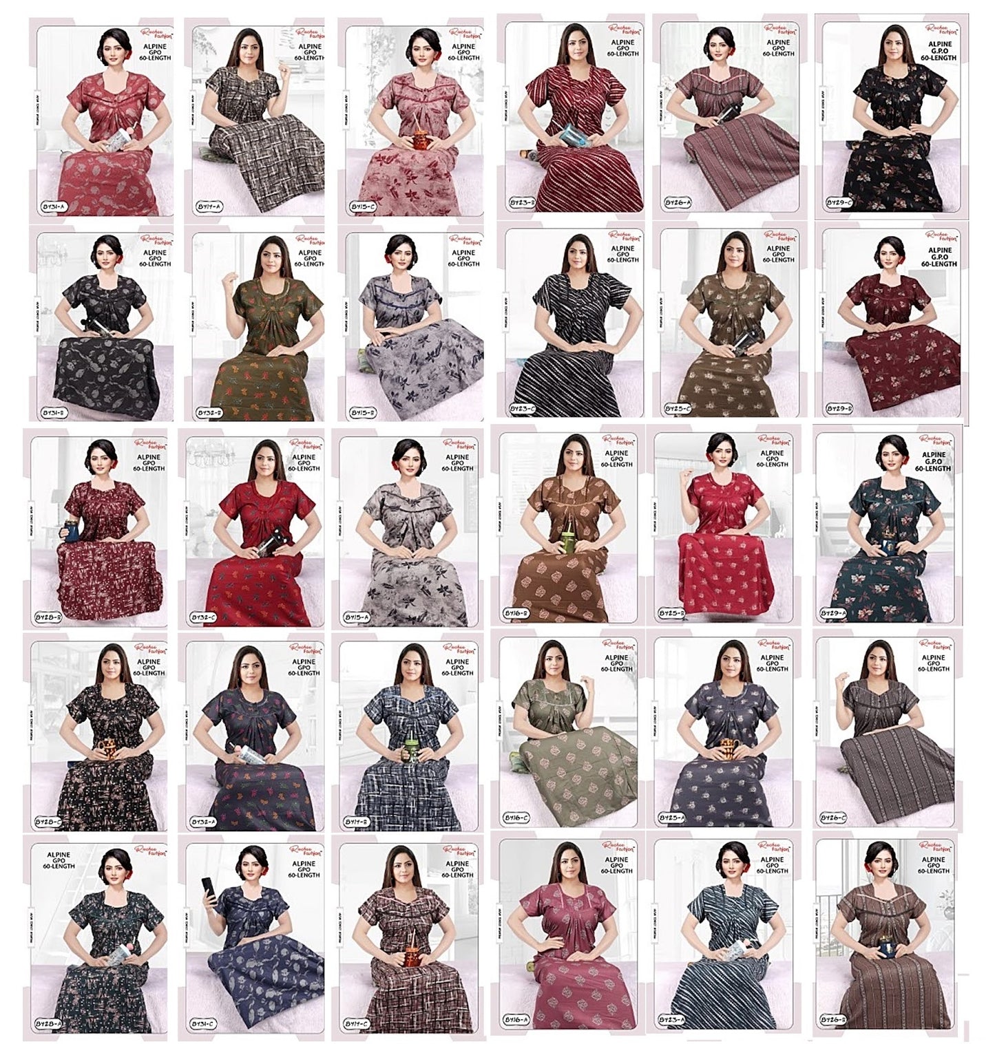 Alpine Gpo 0412 Ruchee Fashion Night Gowns