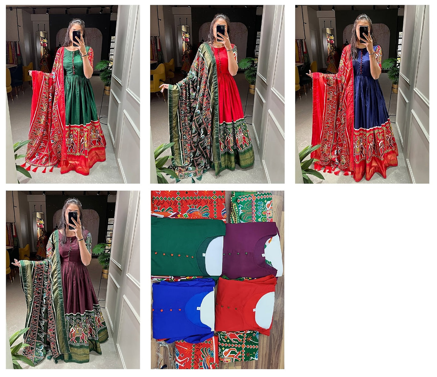 Animal Print Salas Silky Gown Dupatta Set